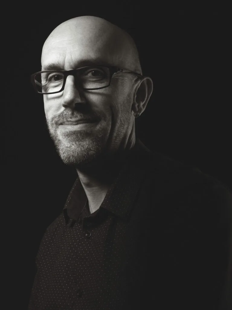Portrait de stephan lelievre noir et blanc